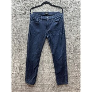 Paige Lennox Cotton Blend Slim Straight Denim Jeans Dark Wash Blue‎ Mens Size 32
